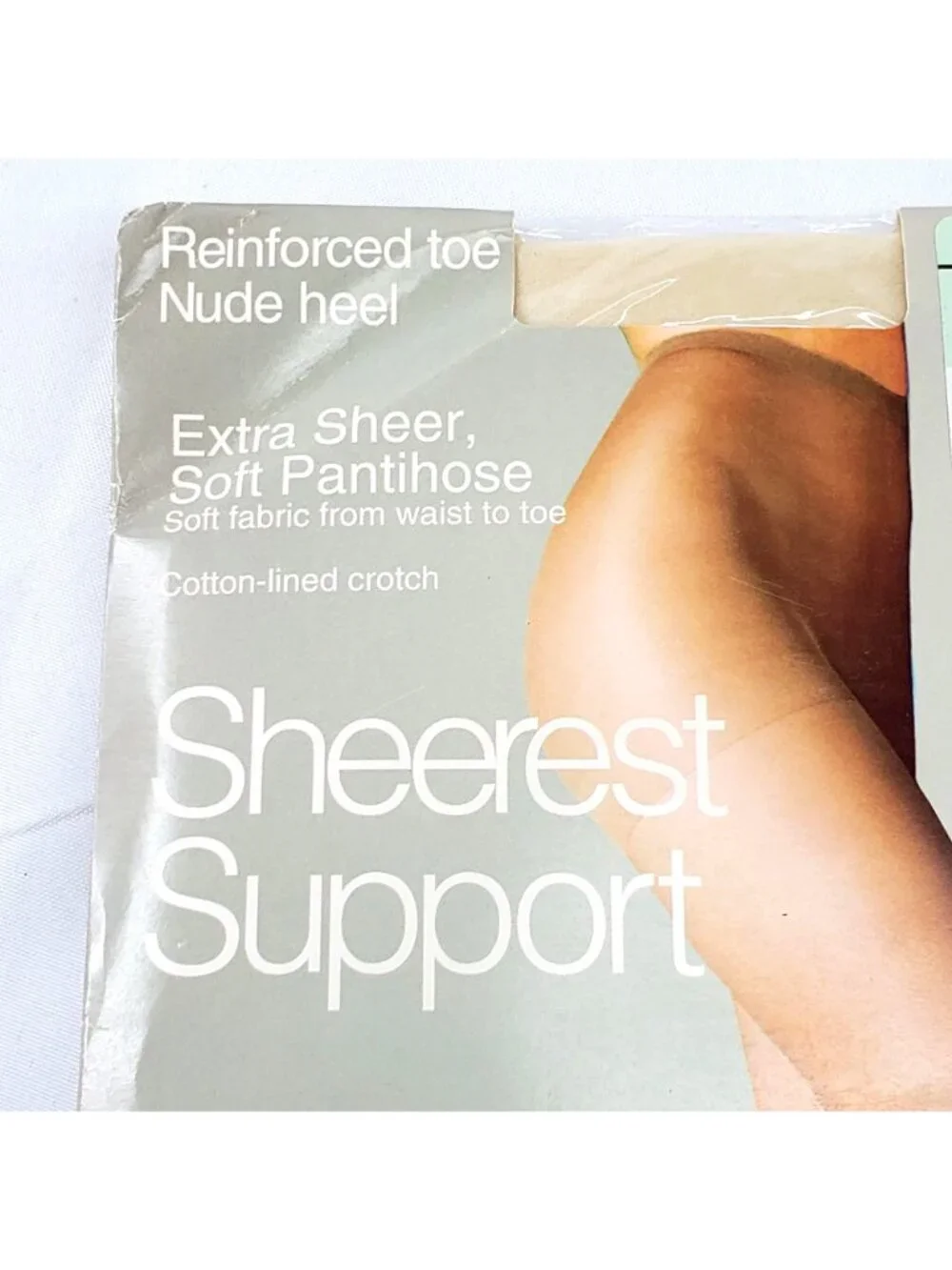 VTG Sheerest Support Queen Tall Pantyhose Reinforced Toe Extra Sheer Bone Color